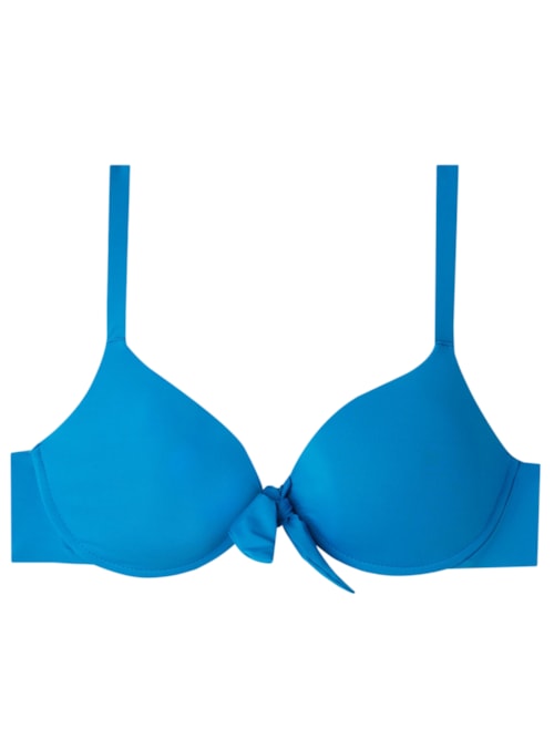 Parte De Cima De Biquíni Push-Up Almofadado Soft Indonésia - Azul