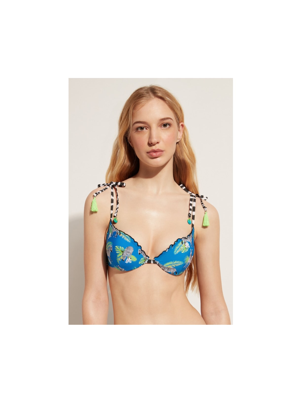 Parte De Cima De Biquรญni Push-Up Cancun Azul