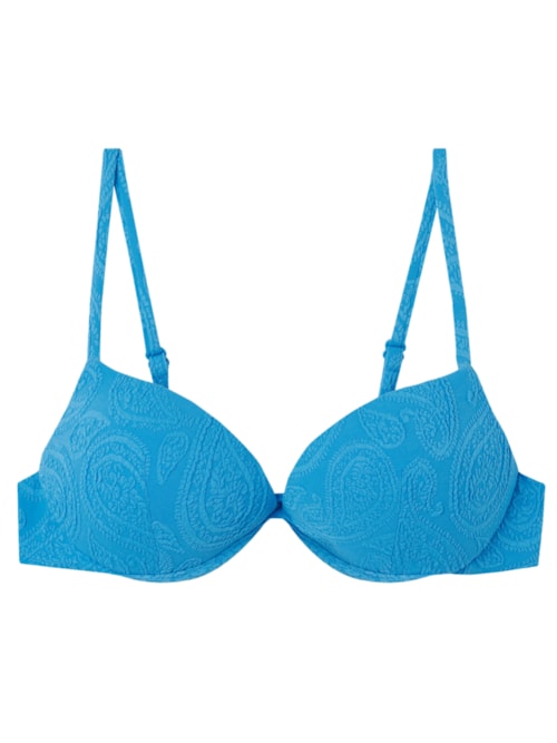 Parte De Cima De Biquíni Push-Up Cashmere Twist - Azul