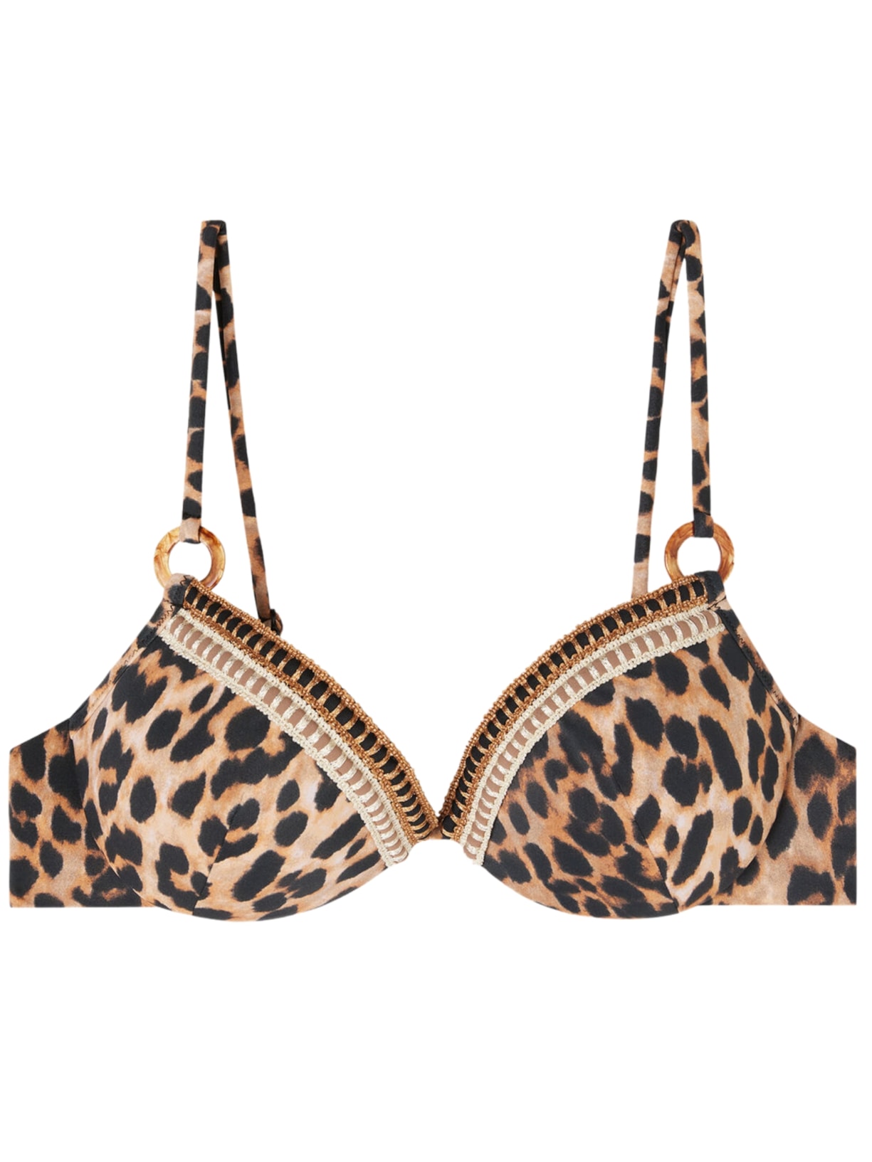 Parte De Cima De Biquíni Push-Up Com Estampa Animal Bilbao Marrom Calzedonia