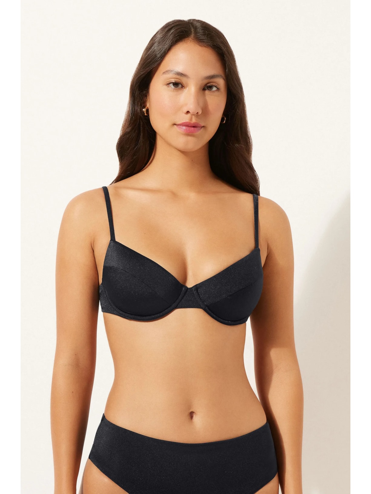 Parte De Cima De Biquíni Push-Up Corset Charm Preto Calzedonia