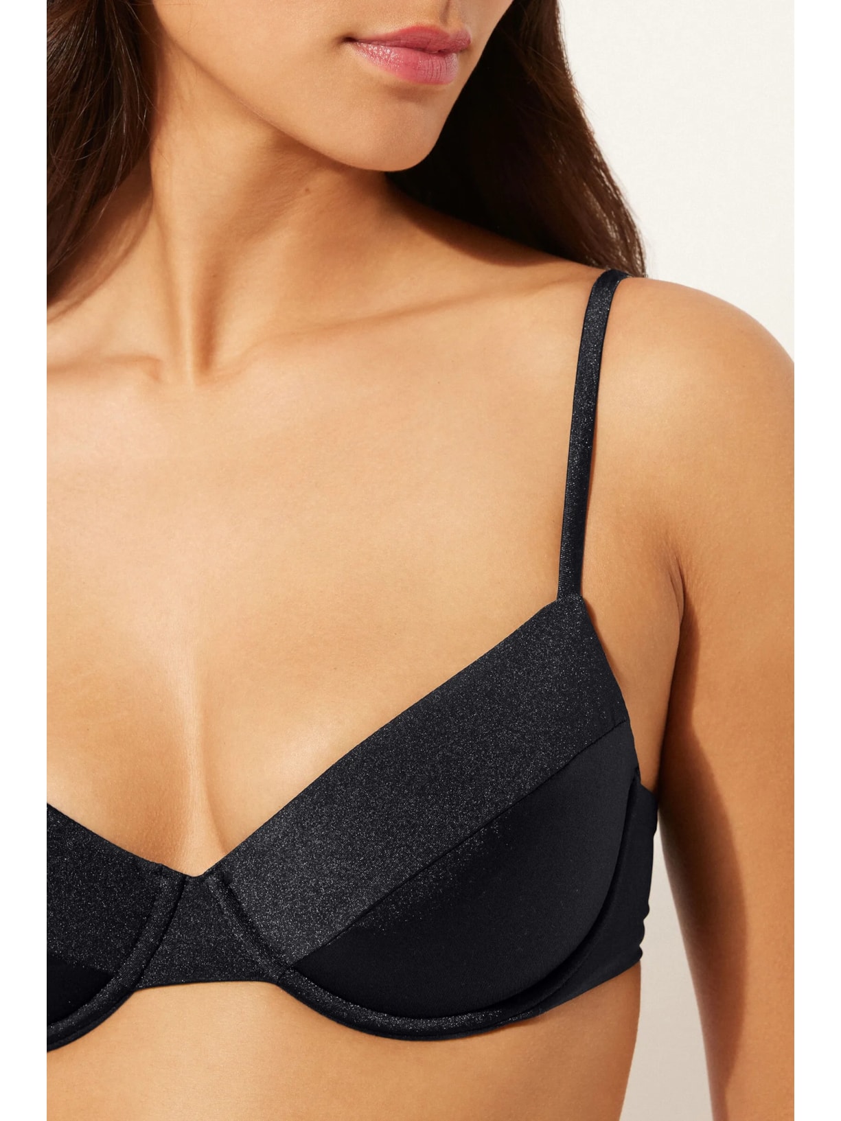 Parte De Cima De Biquíni Push-Up Corset Charm Preto Calzedonia