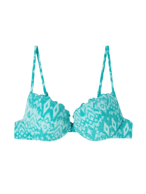 Parte De Cima De Biquíni Push-Up Ethnic Island - Azul