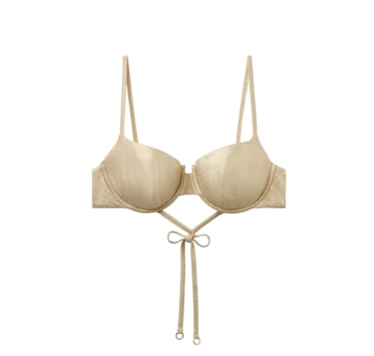 Parte De Cima De Biquíni Push-Up Gold Waves - Bege