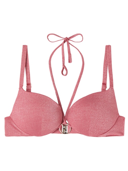 Parte De Cima De Biquíni Push-Up Golden Gleam - Rosa