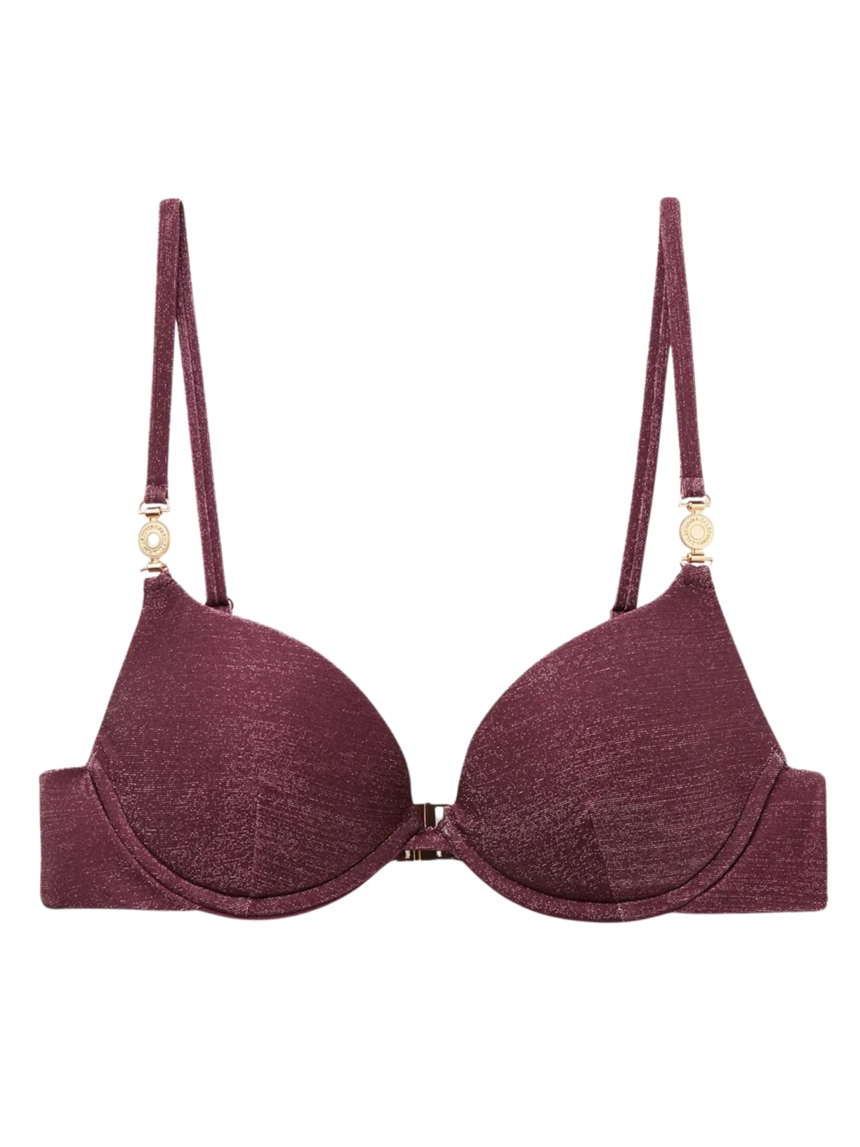 Parte De Cima De Biquíni Push-Up Golden Glow - Roxo