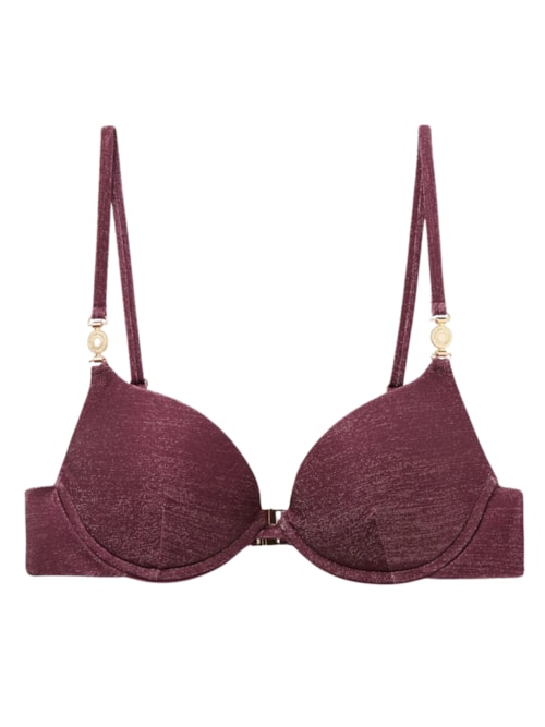 Parte De Cima De Biquíni Push-Up Golden Glow - Roxo
