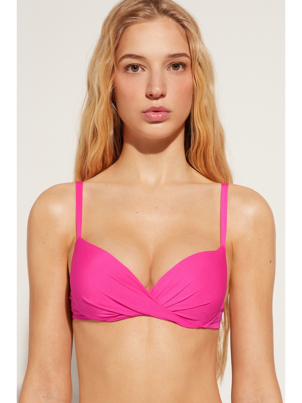 Parte De Cima De Biquíni Push-Up Graduado e Superalmofadado Soft Indonésia - Rosa