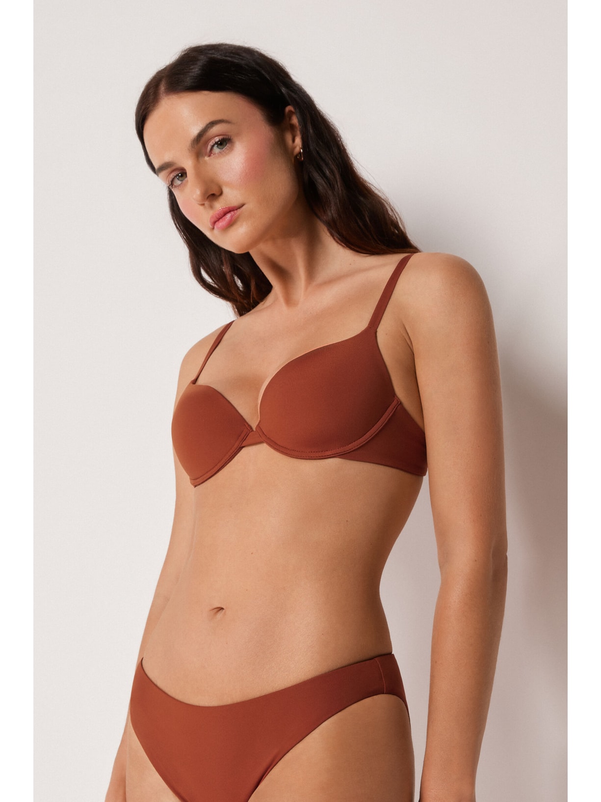 Parte De Cima De Biquíni Push-Up Premium Fit Marrom Calzedonia