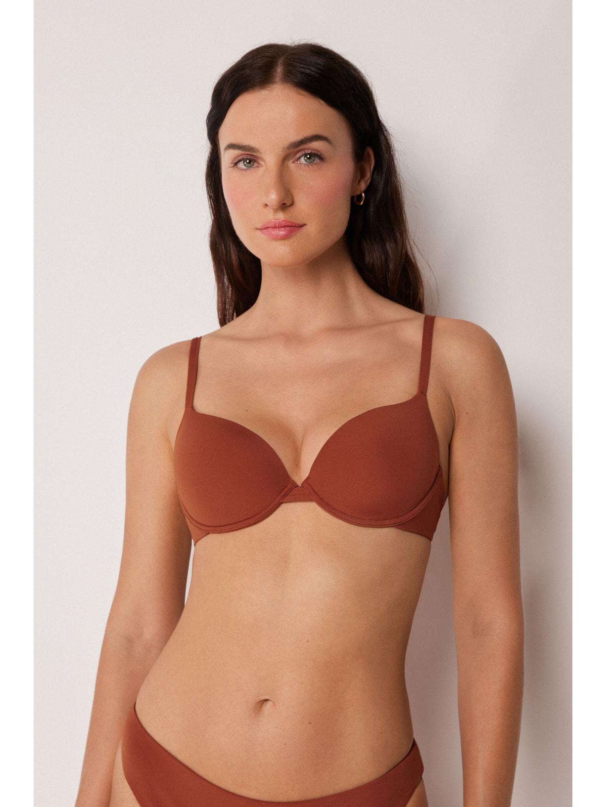 Parte De Cima De Biquíni Push-Up Premium Fit Marrom Calzedonia
