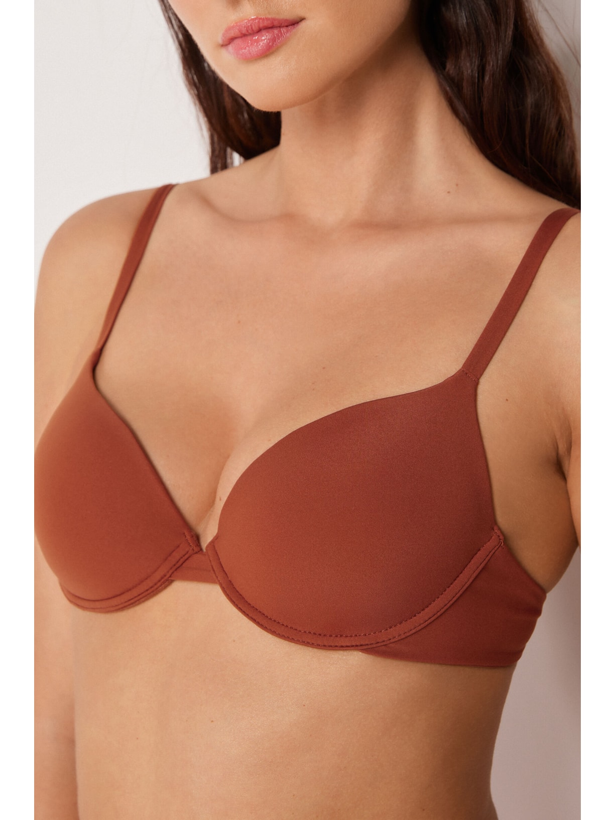 Parte De Cima De Biquíni Push-Up Premium Fit Marrom Calzedonia