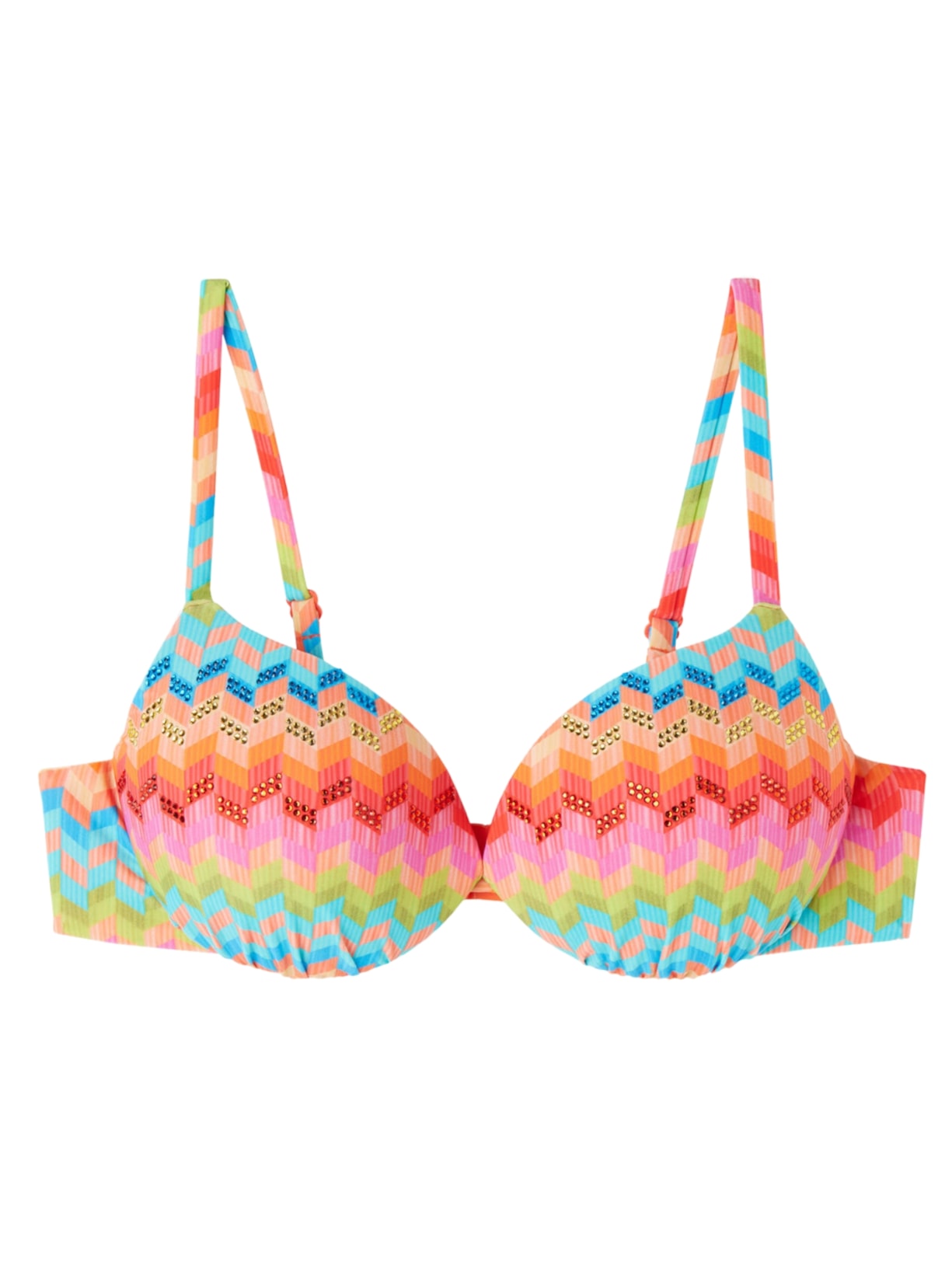 Parte De Cima De Biquíni Push-Up Rainbow - Laranja