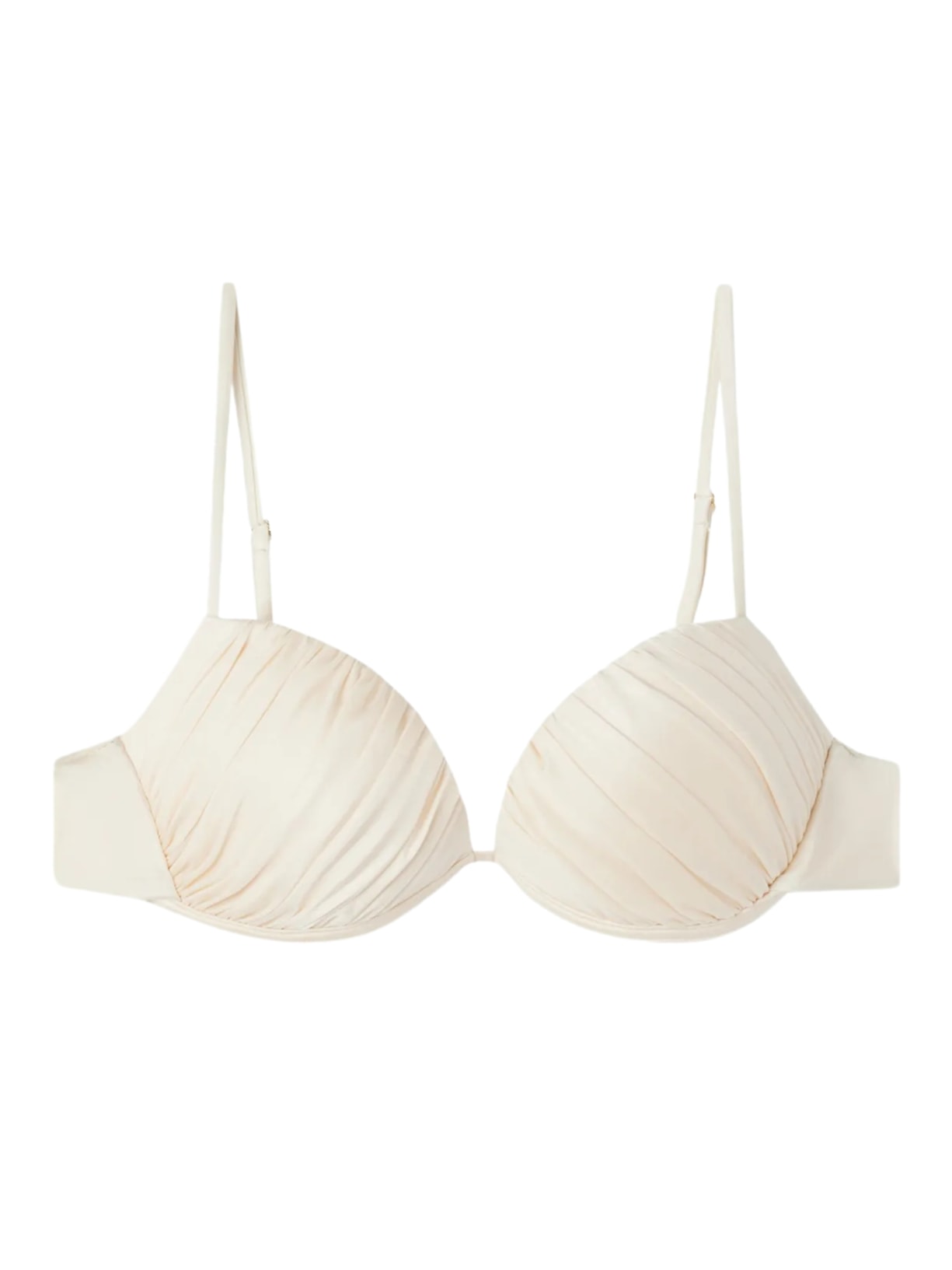 Parte De Cima De Biquíni Push-Up Shiny Satin - Off-White