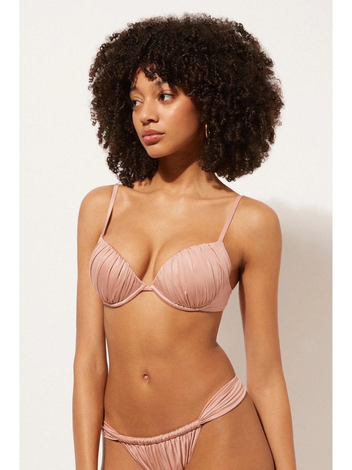 Parte De Cima De Biquíni Push-Up Shiny Satin Rosa Calzedonia