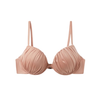 Parte De Cima De Biquíni Push-Up Shiny Satin - Rosa
