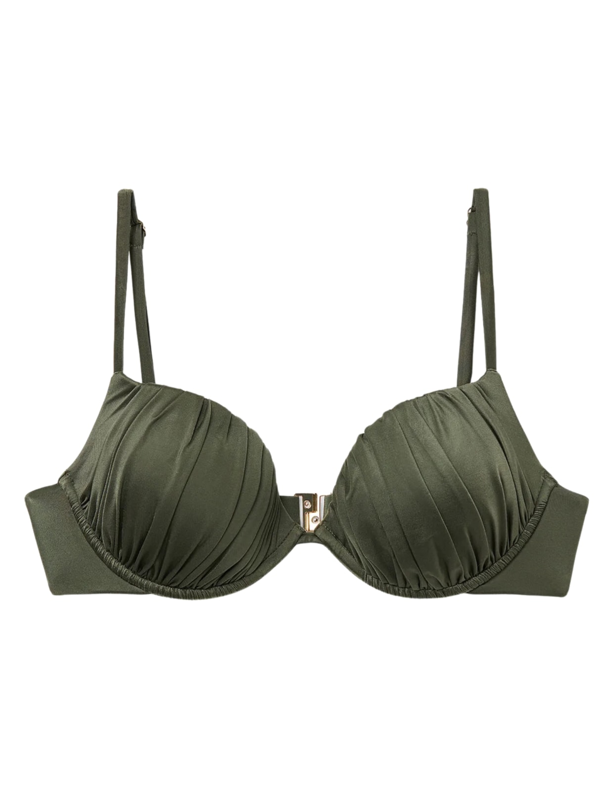 Parte De Cima De Biquíni Push-Up Shiny Satin - Verde