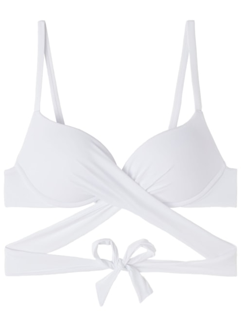 Parte De Cima De Biquíni Push-Up Soft Indonésia - Branco