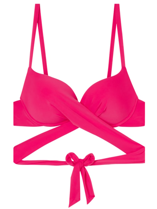 Parte De Cima De Biquíni Push-Up Soft Indonésia - Rosa