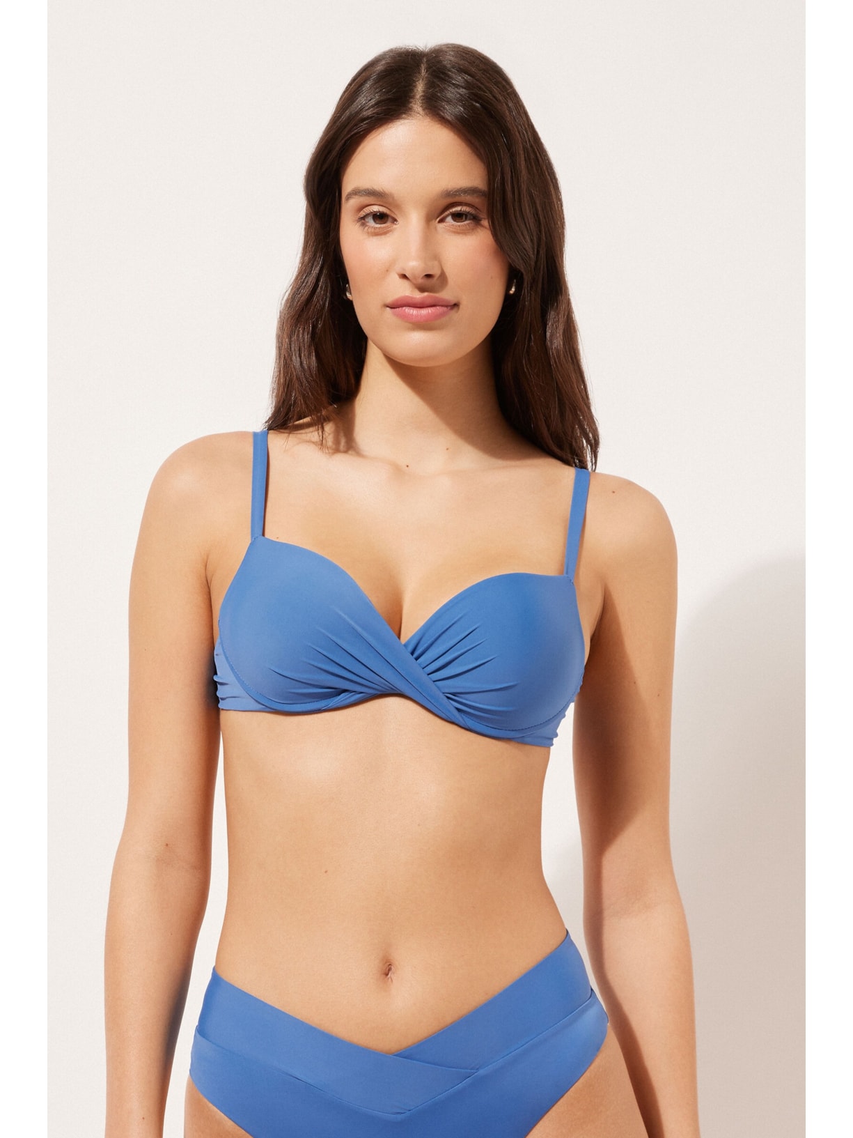 Parte De Cima De Biquíni Super Push-Up Indonésia Azul Calzedonia