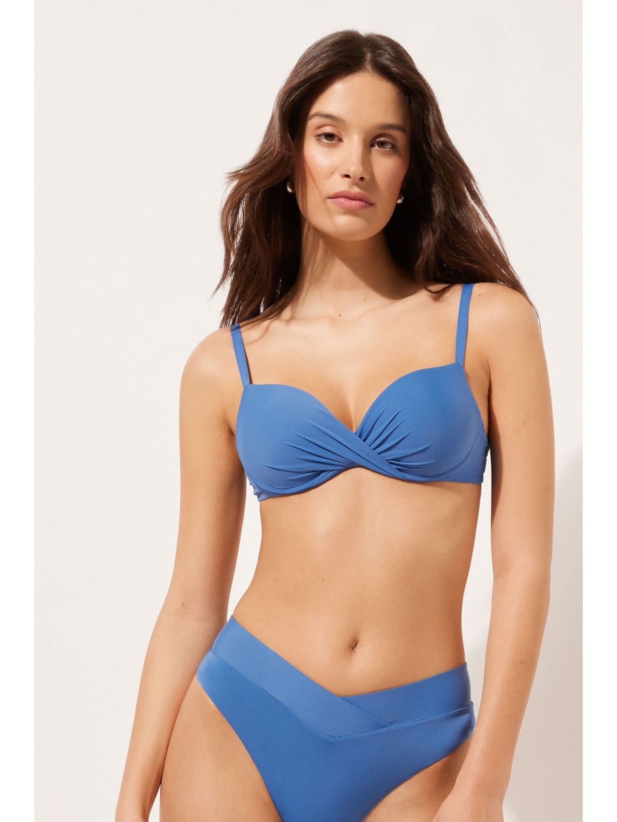 Parte De Cima De Biquíni Super Push-Up Indonésia Azul Calzedonia