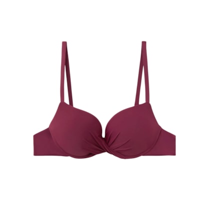 Parte De Cima De Biquíni Super Push-Up Indonésia - Bordô
