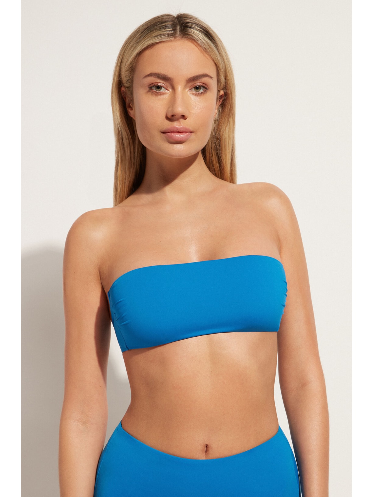 Parte De Cima De Biquíni Tomara-Que-Caia Almofadada Indonésia Azul Calzedonia