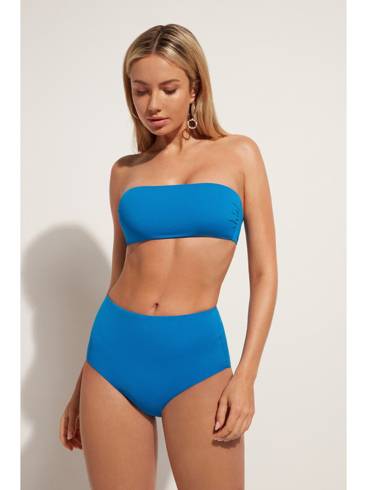 Parte De Cima De Biquíni Tomara-Que-Caia Almofadada Indonésia Azul Calzedonia