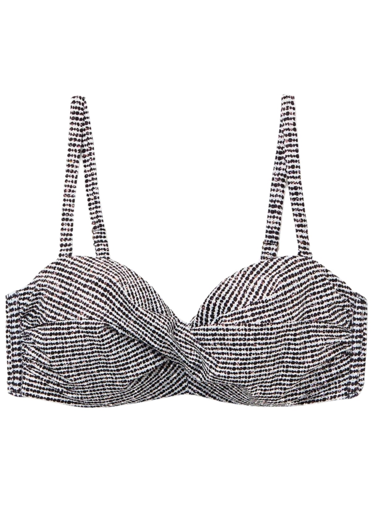 Parte De Cima De Biquíni Tomara Que Caia Black Dots - Preto