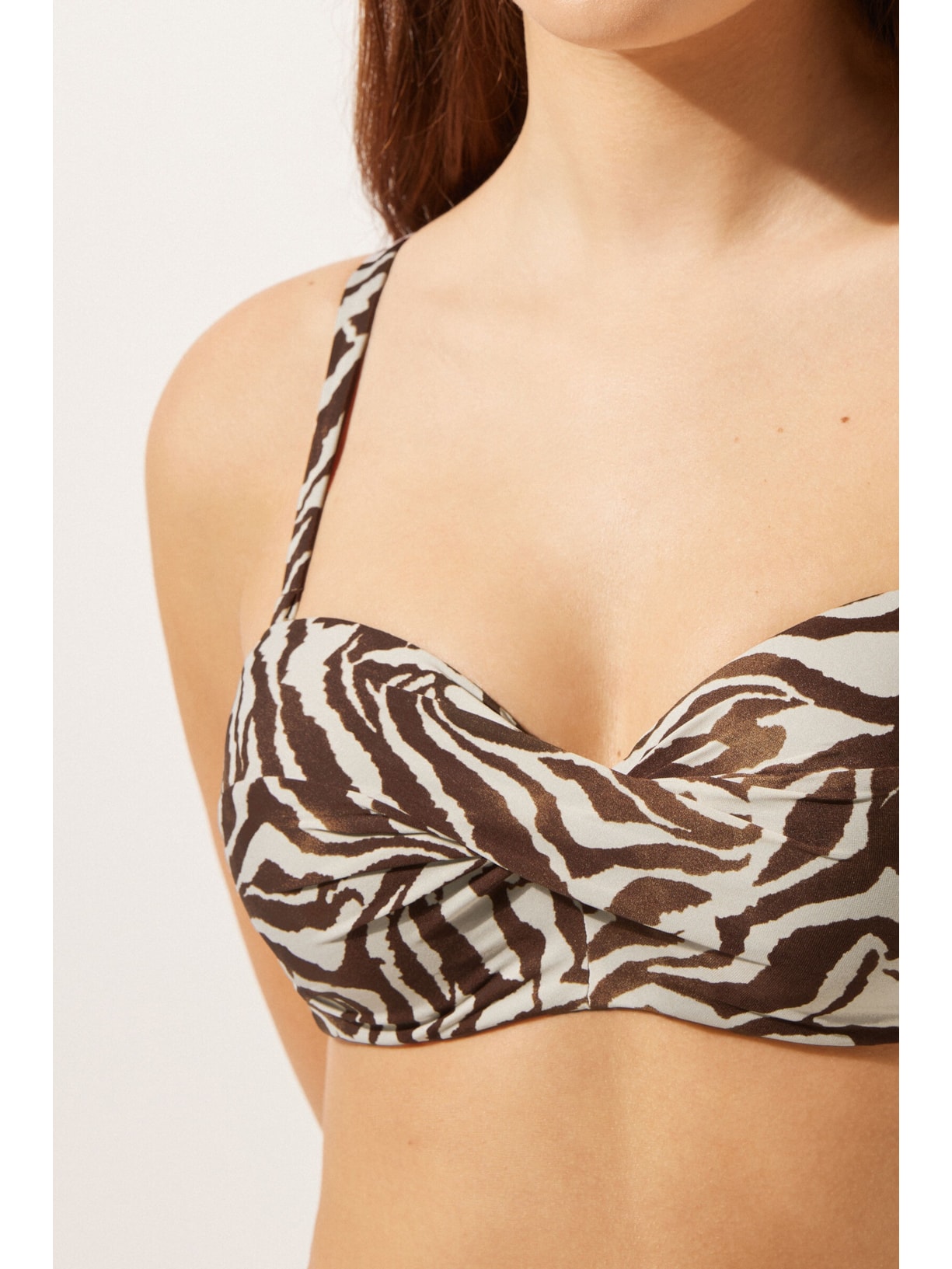 Parte De Cima De Biquíni Tomara Que Caia Brown Zebra Marrom Calzedonia