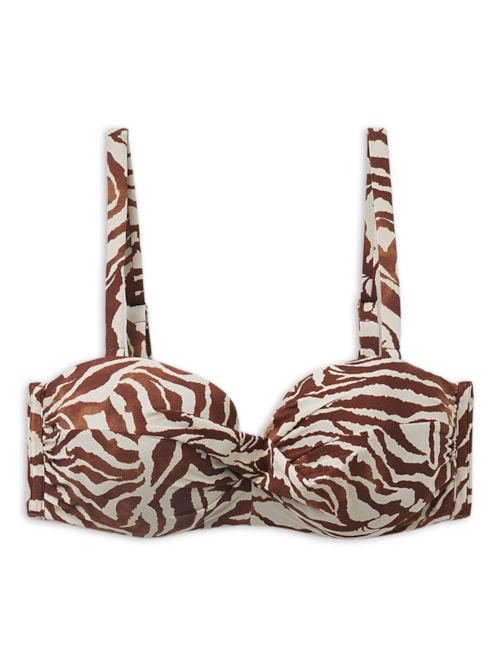 Parte De Cima De Biquíni Tomara Que Caia Brown Zebra - Marrom