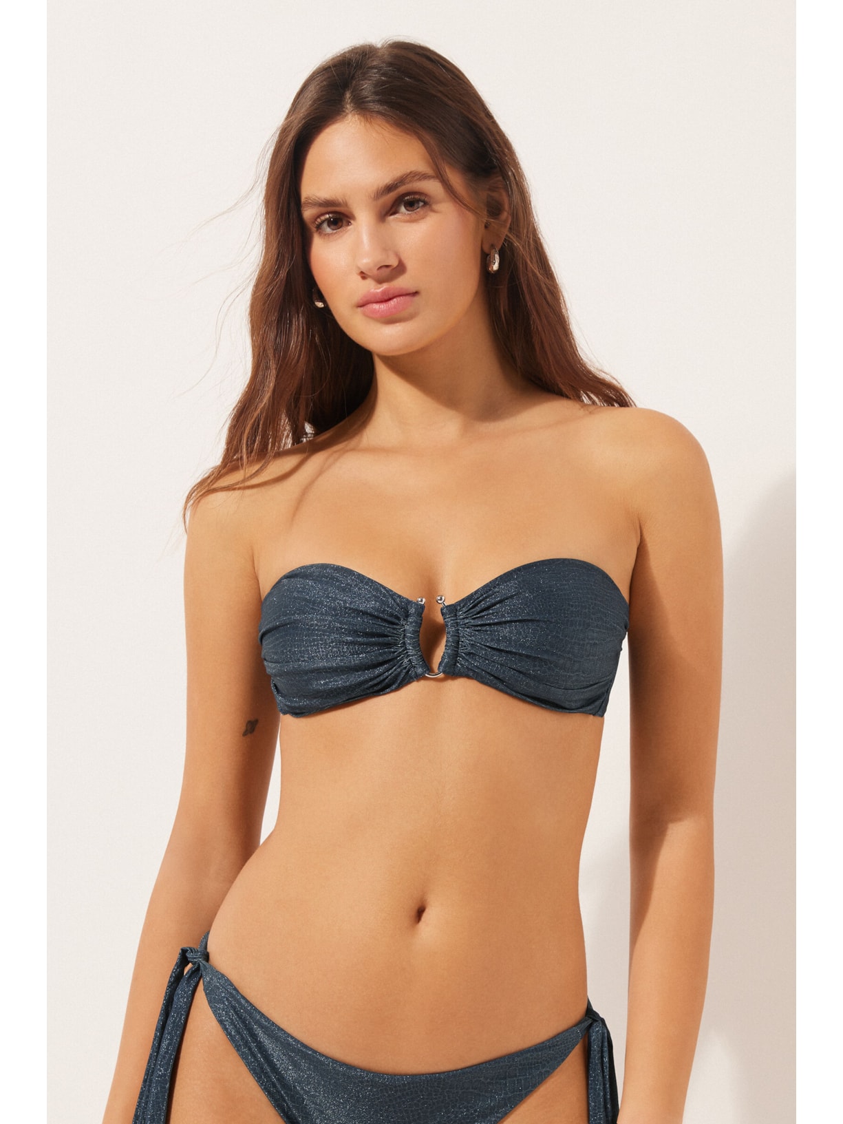 Parte De Cima De Biquíni Tomara Que Caia Glowing Python Azul Calzedonia