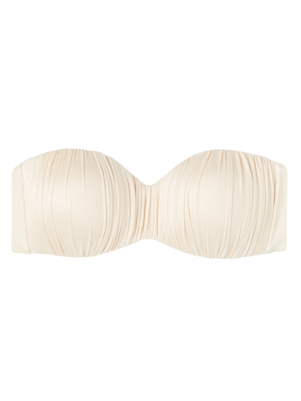 Parte De Cima De Biquíni Tomara-Que-Caia Shiny Satin - Off-White