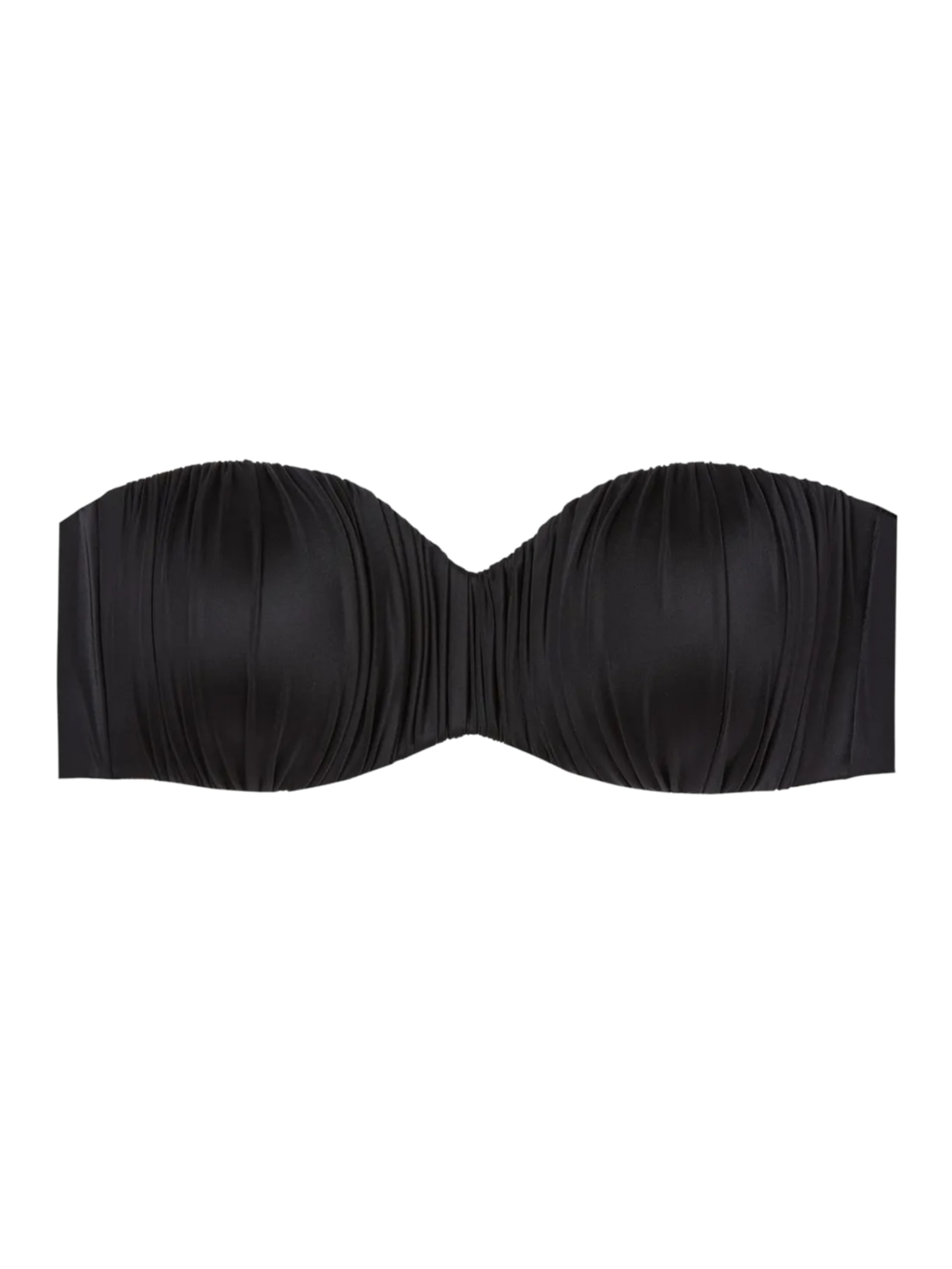 Parte De Cima De Biquíni Tomara-Que-Caia Shiny Satin - Preto