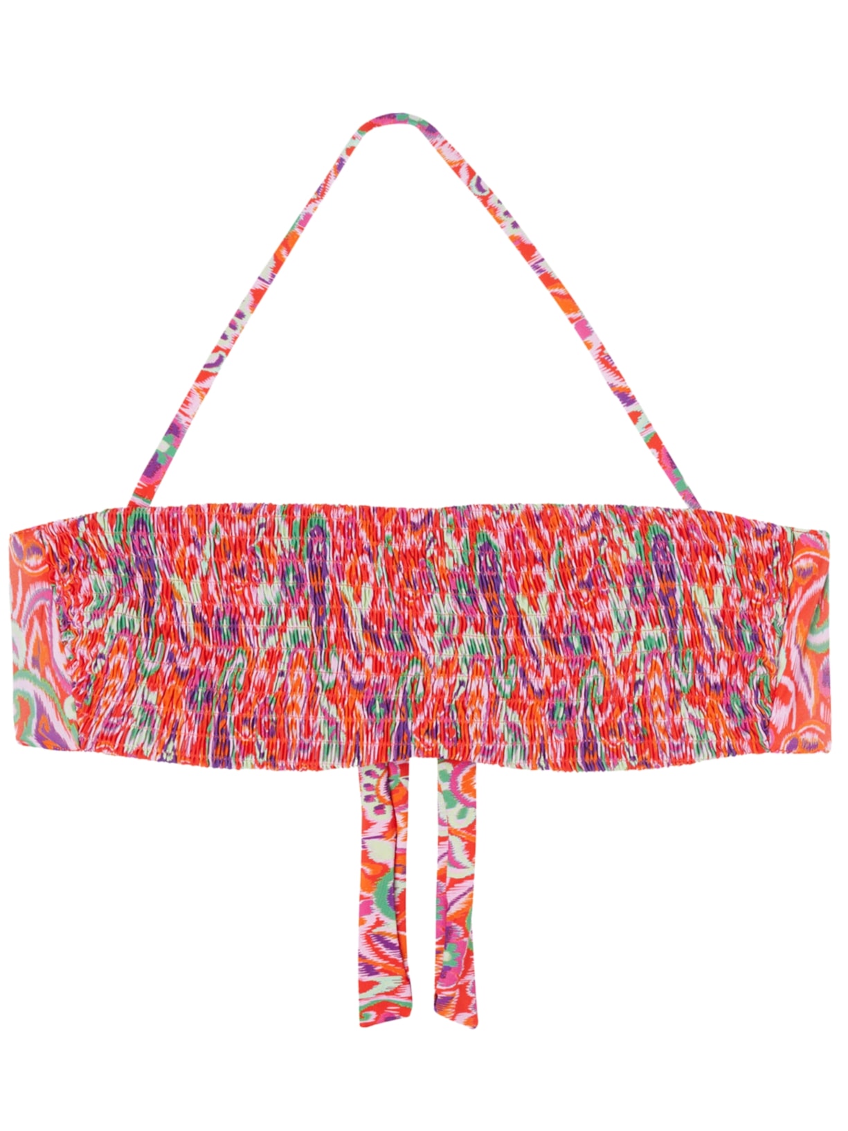 Parte De Cima De Biquíni Tomara Que Caia Vibrant Paisley - Vermelho