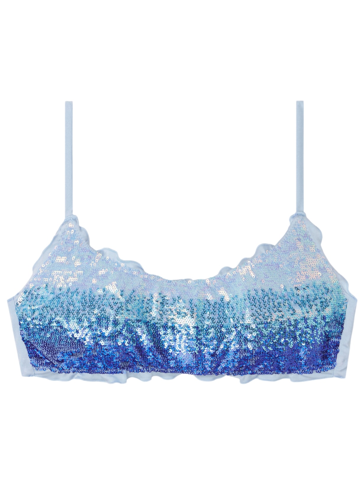 Parte De Cima De Biquíni Top Com Paêtes Seychelles - Azul