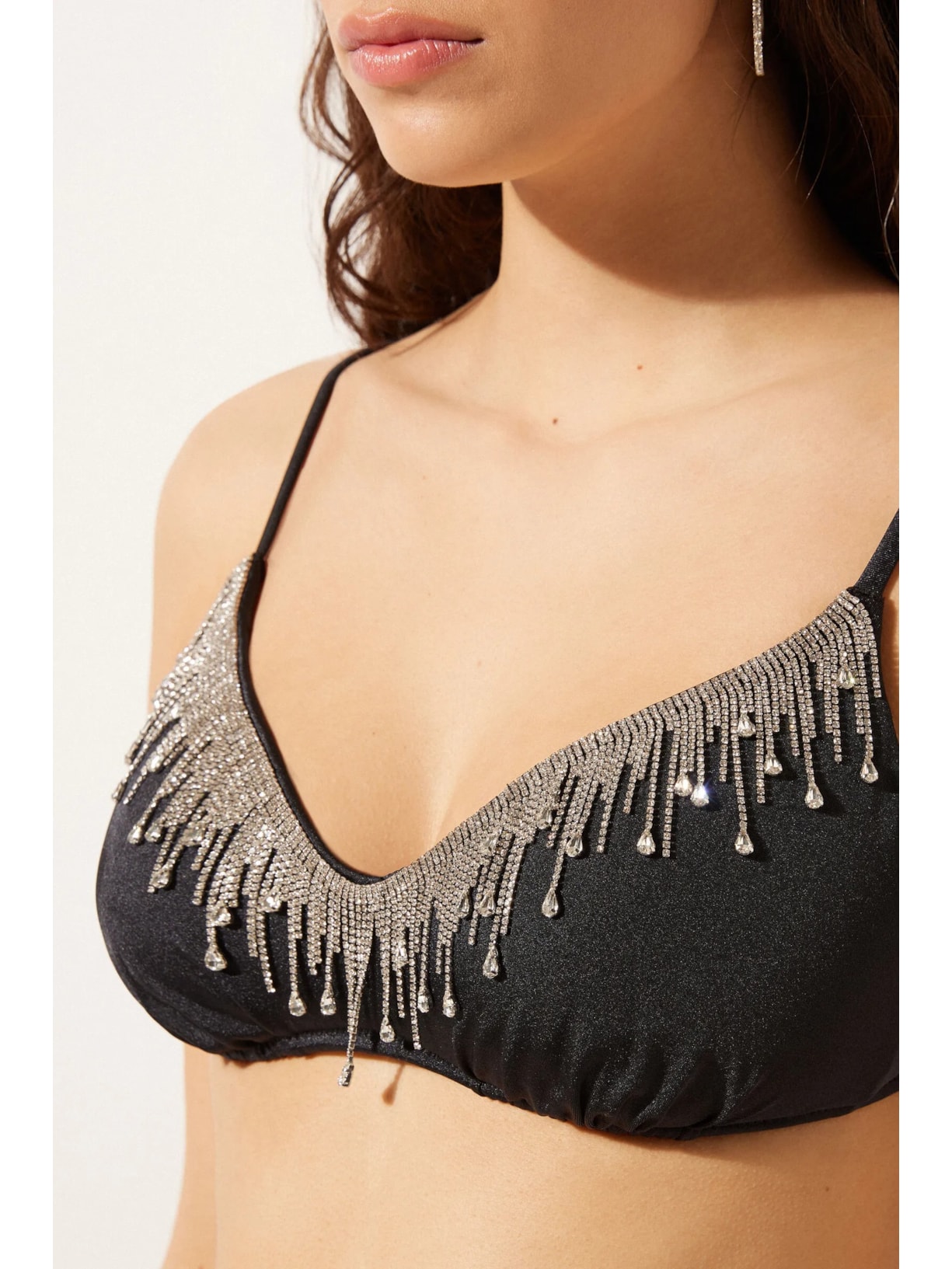 Parte De Cima De Biquíni Top Crystal Drops Preto Calzedonia