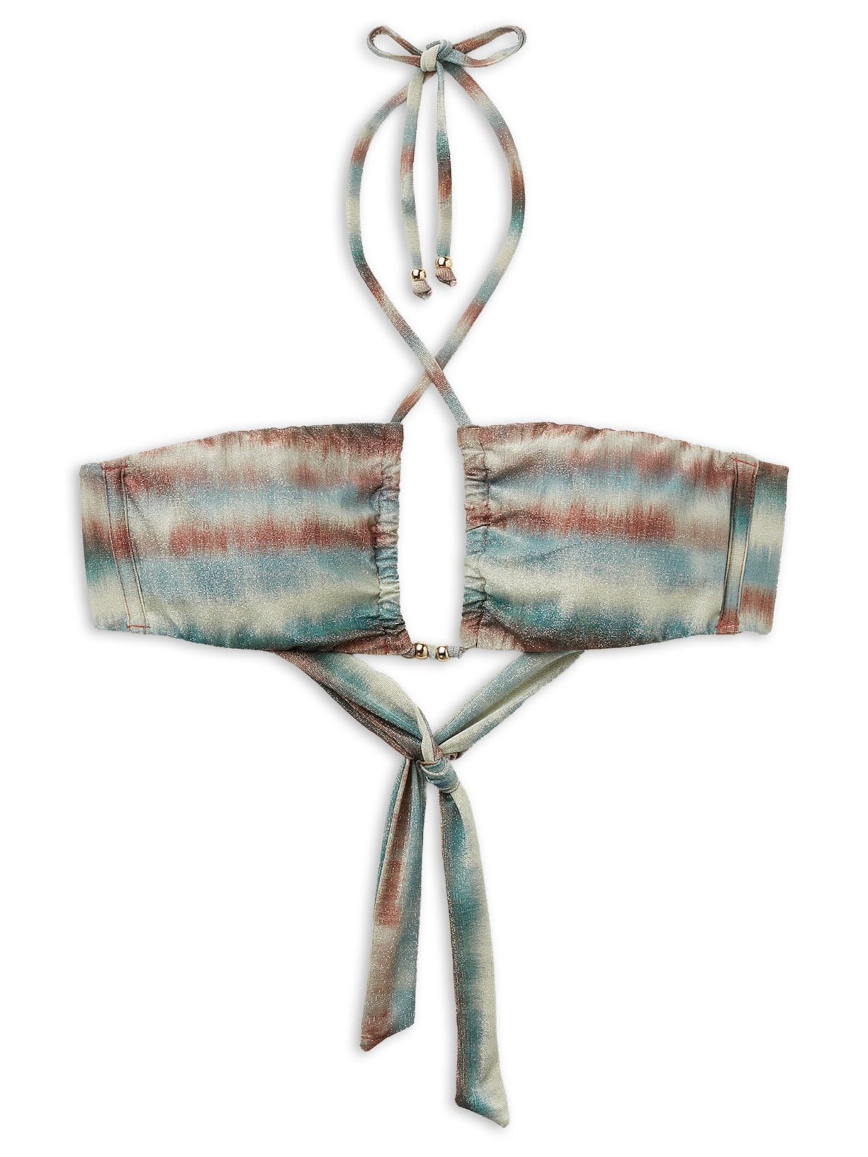 Parte De Cima De Biquíni Top Glittery Tie-Dye - Azul