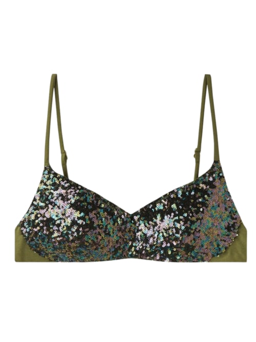 Parte De Cima De Biquíni Top Glowing Surface - Verde