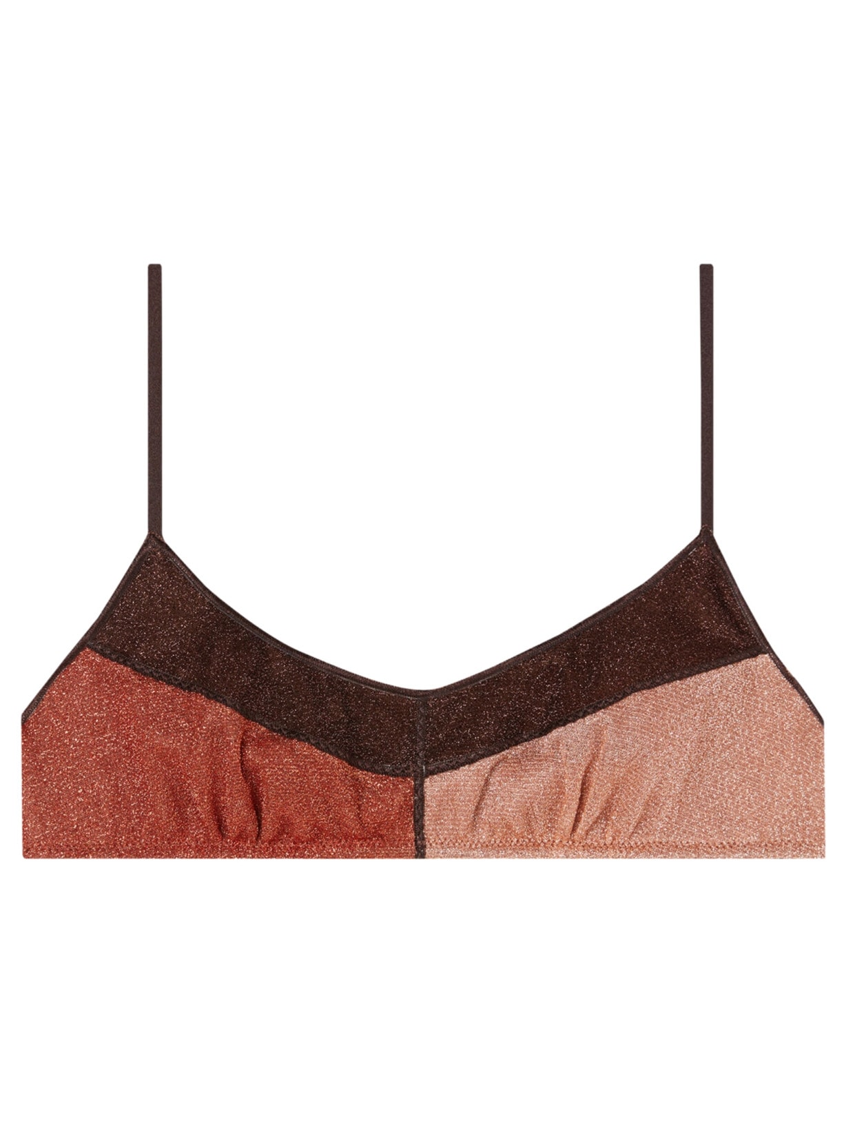 Parte De Cima De Biquíni Top Lamê Lisbona Marrom Calzedonia