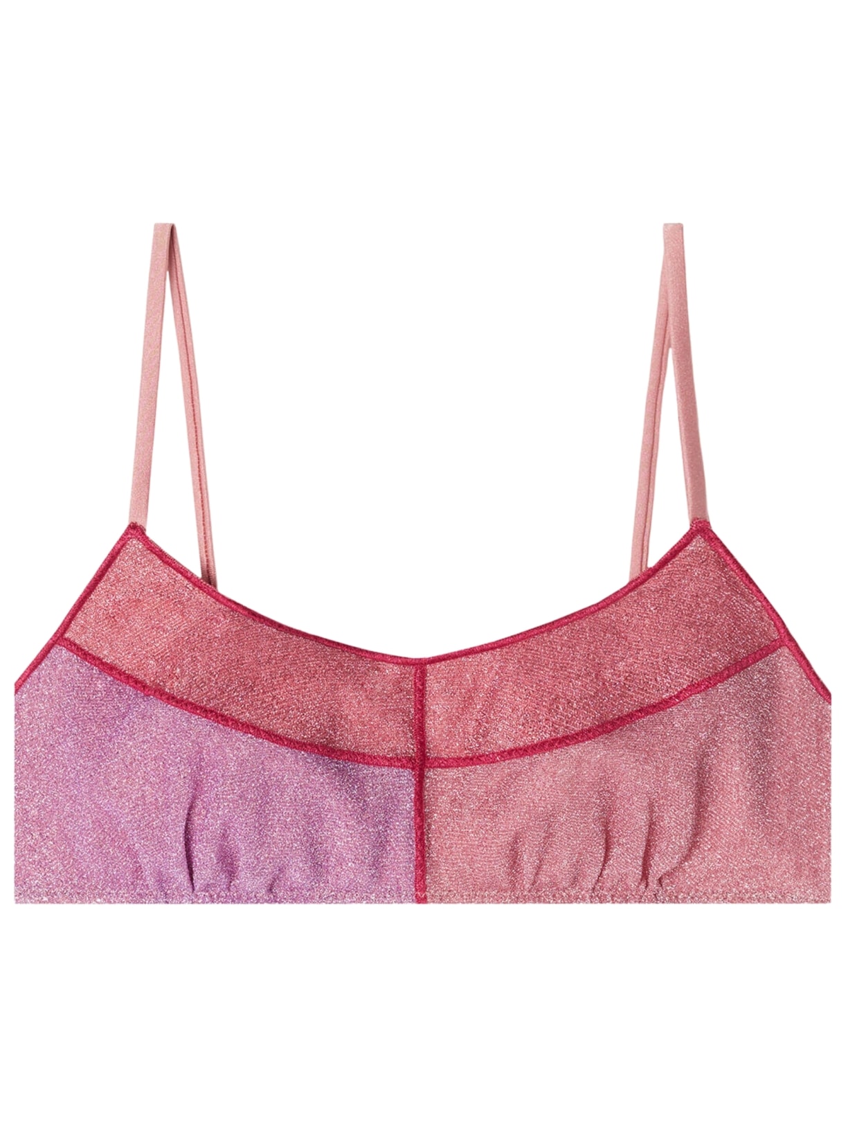 Parte De Cima De Biquíni Top Lamê Lisbona - Rosa