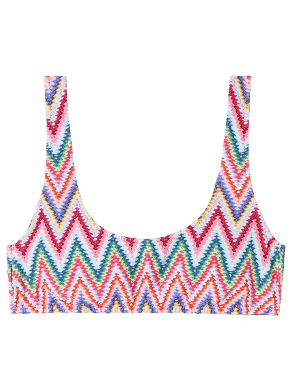 Parte De Cima De Biquíni Top Multicolor Chevron - Rosa