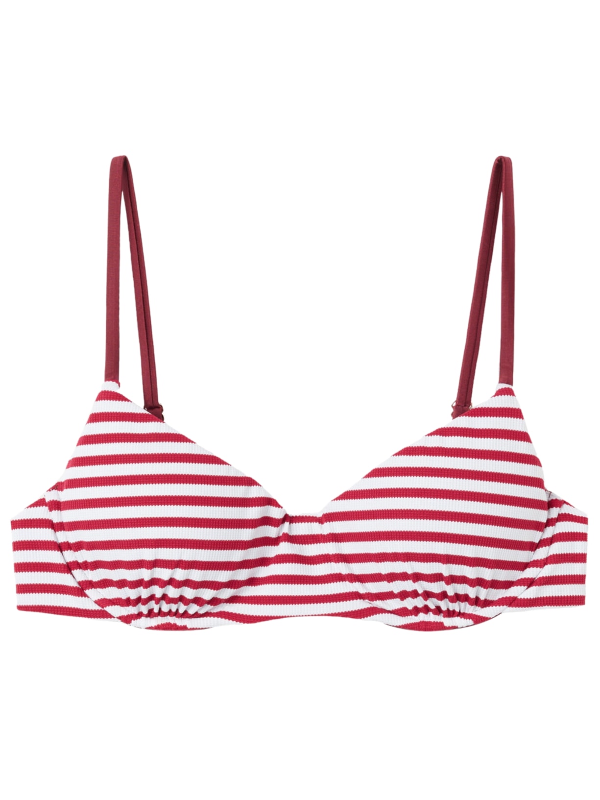 Parte De Cima De Biquíni Top Nautical Stripes - Vermelho