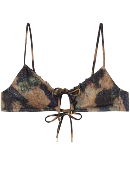 Parte De Cima De Biquíni Top Sparkling Camouflage - Marrom