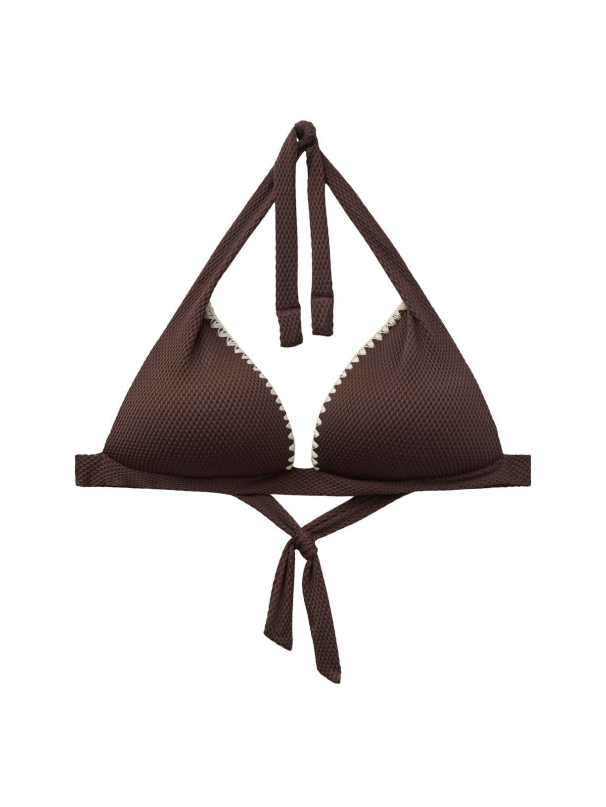 Parte De Cima De Biquíni Triângulo Almofadado Bicolor Embroidery Marrom Calzedonia