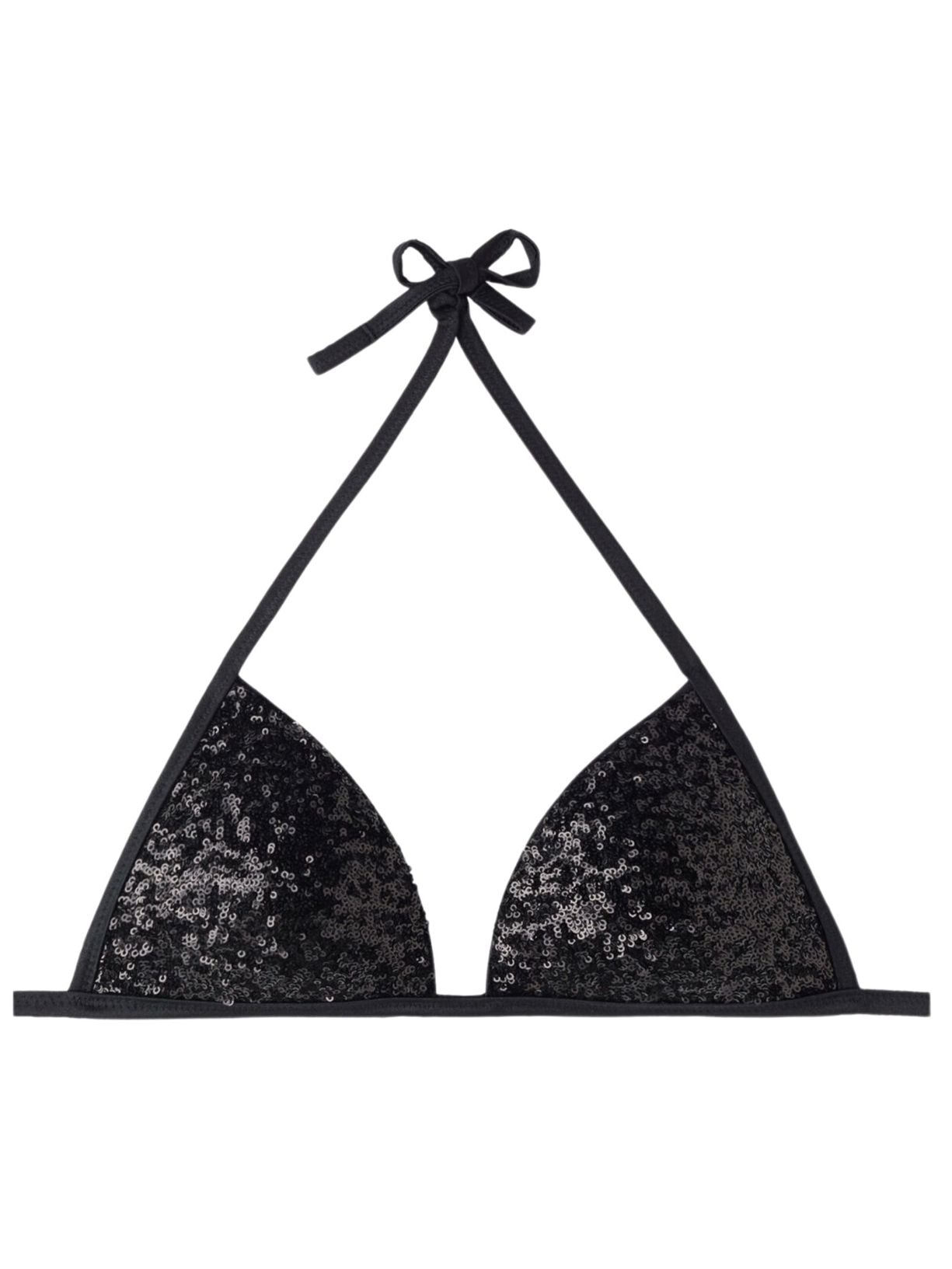 Parte De Cima De Biquíni Triângulo Almofadado Graduado Cannes - Preto
