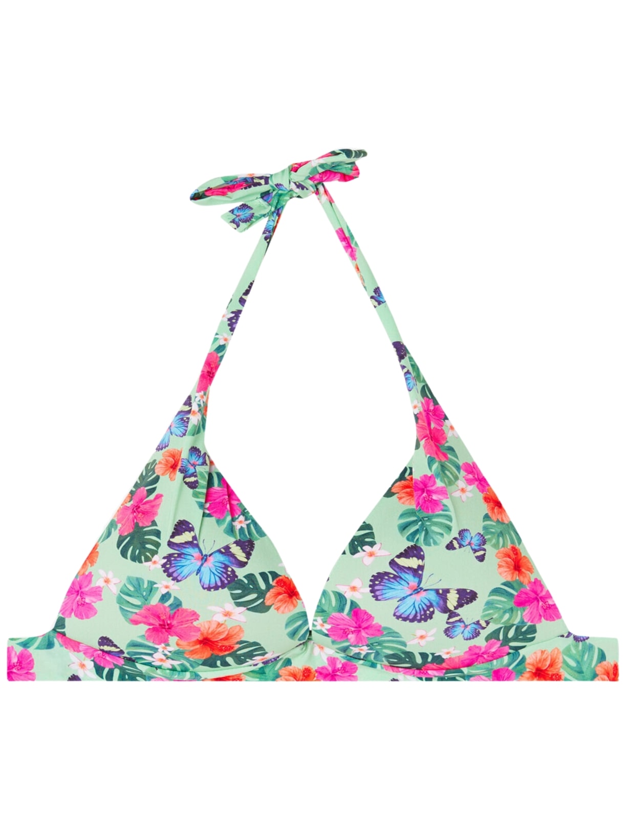 Parte De Cima De Biquíni Triângulo Almofadado Graduado Malibu - Verde