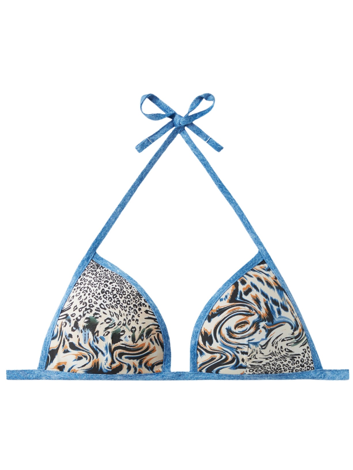 Parte De Cima De Biquíni Triângulo Almofadado Graduado Mykonos - Azul