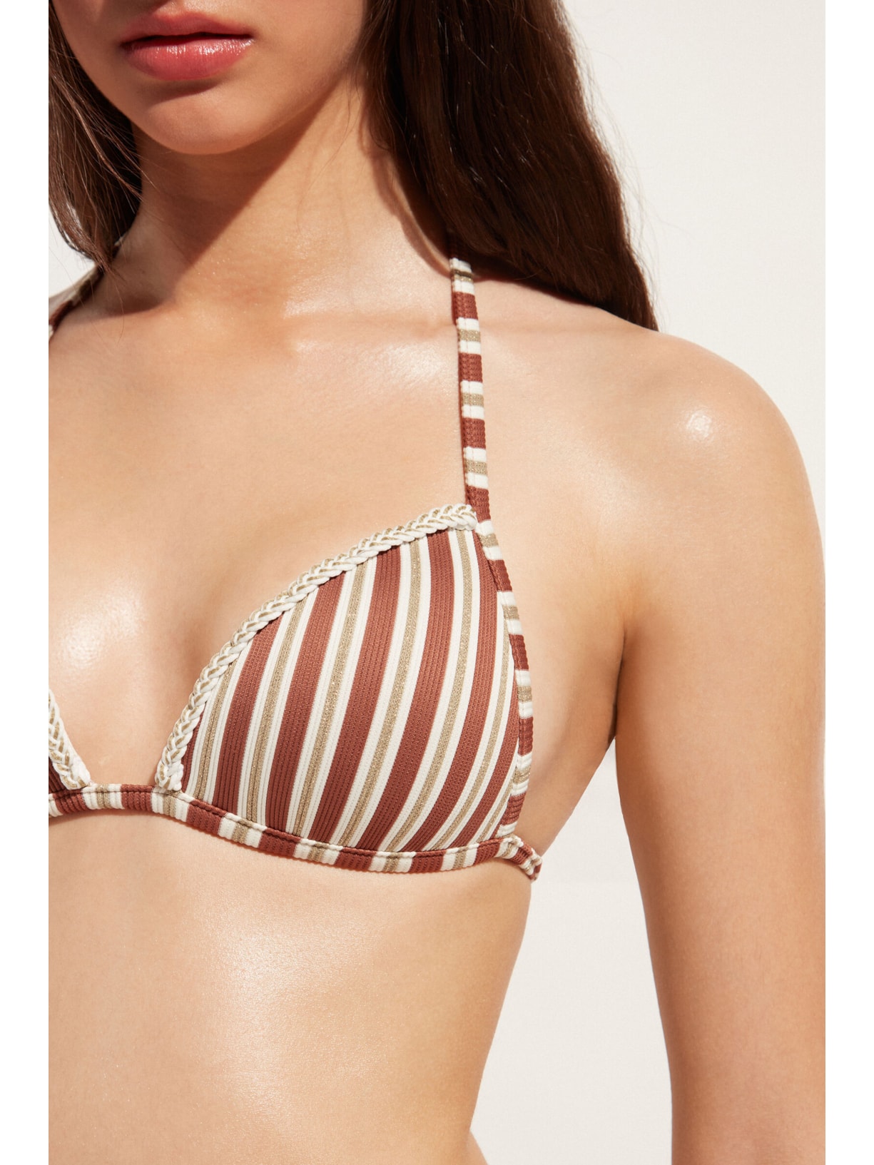 Parte De Cima De Biquíni Triângulo Almofadado Graduado Rodi Marrom Calzedonia