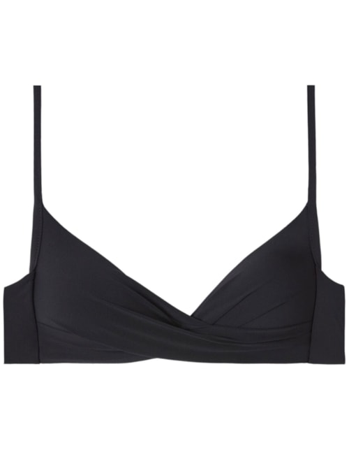 Parte De Cima De Biquíni Triângulo Almofadado Graduado Soft Cruzado Indonesia - Preto