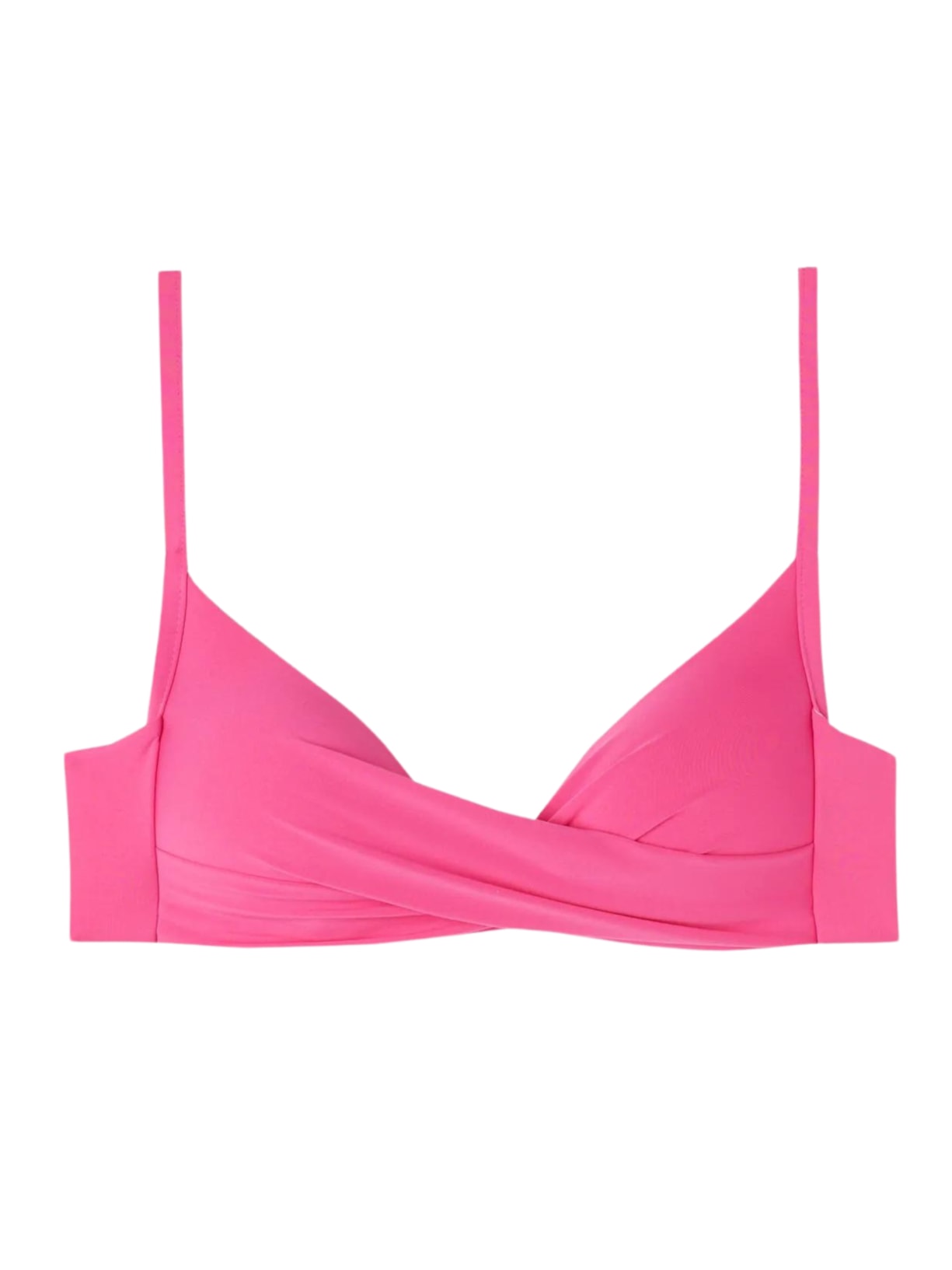 Parte De Cima De Biquíni Triângulo Almofadado Graduado Soft Cruzado Indonésia - Rosa